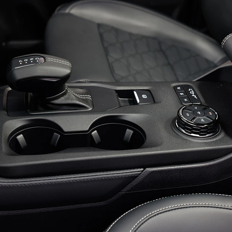 SUV center console and controls