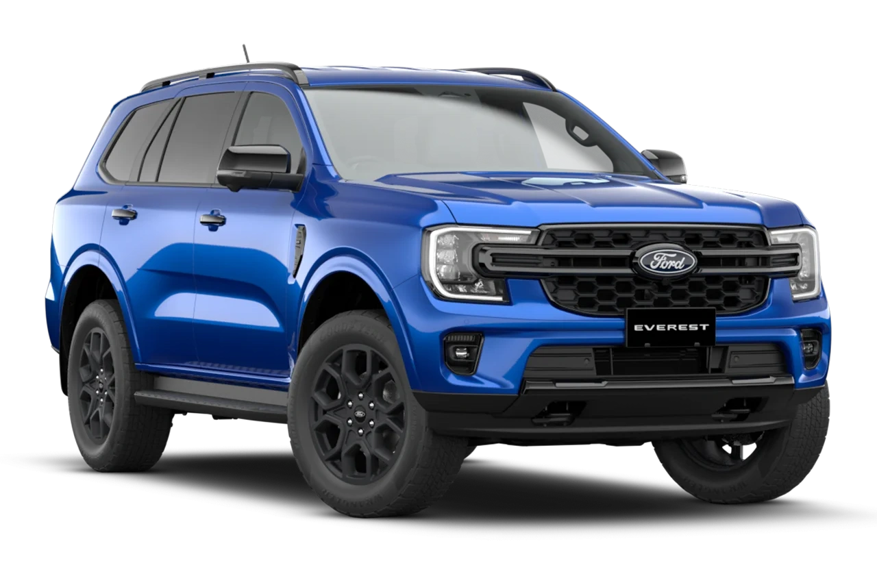 front view sport in blue on overview