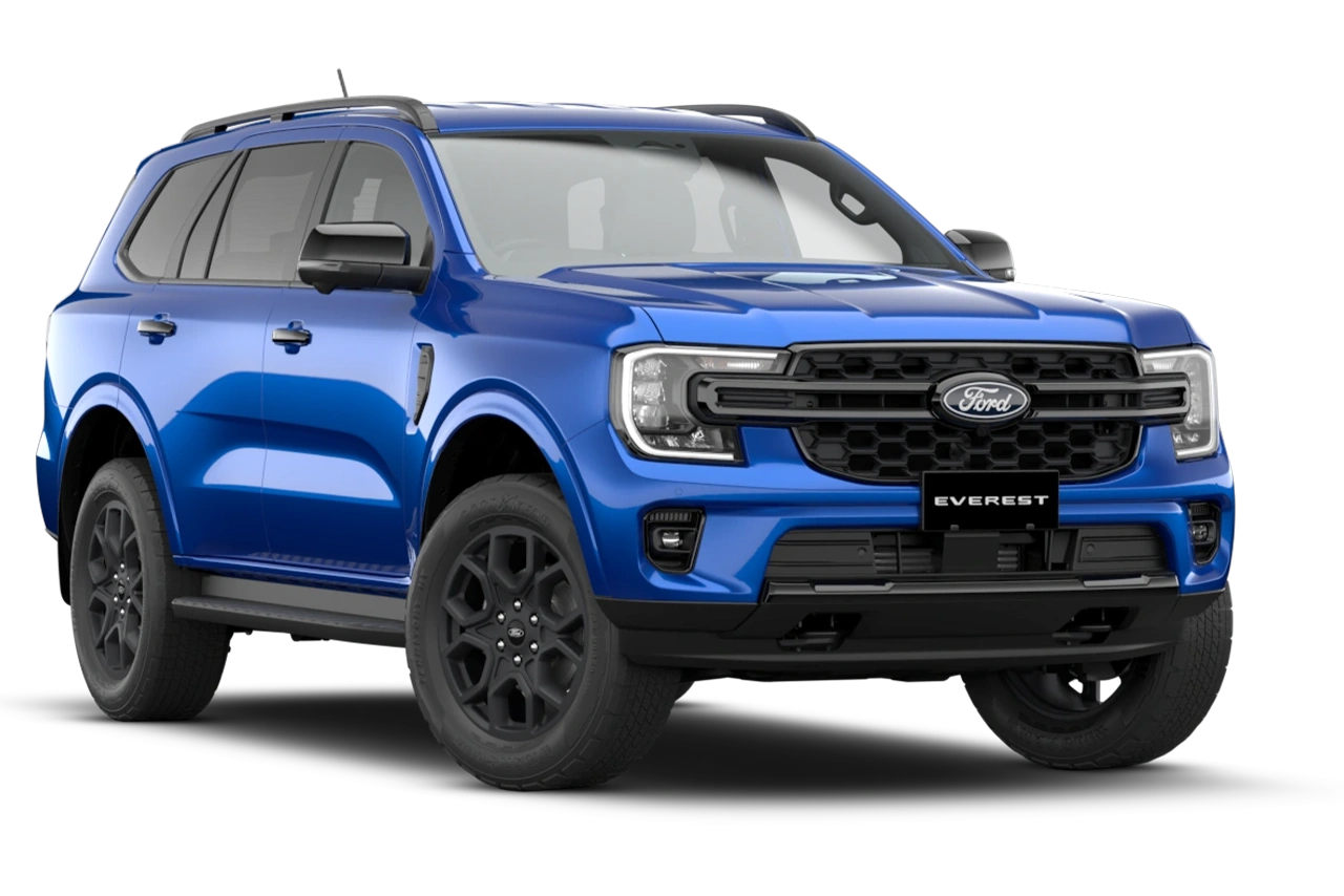 front view sport in blue on overview
