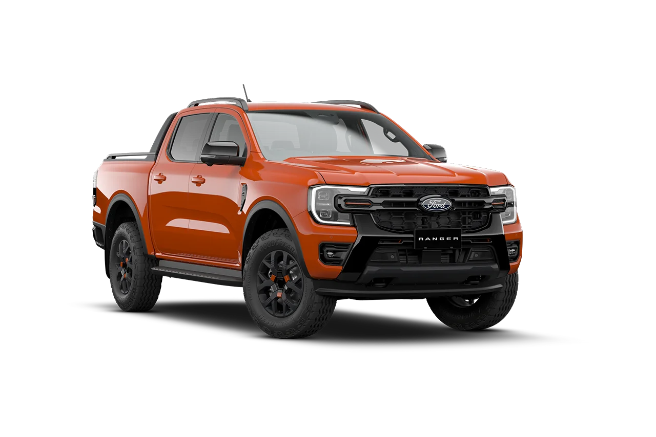front view of orange wildtrak