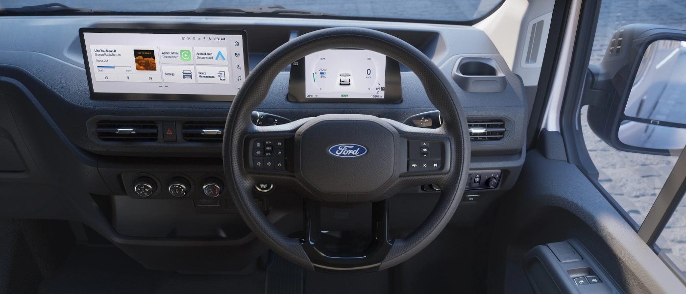 Full dashboard and steering wheel
