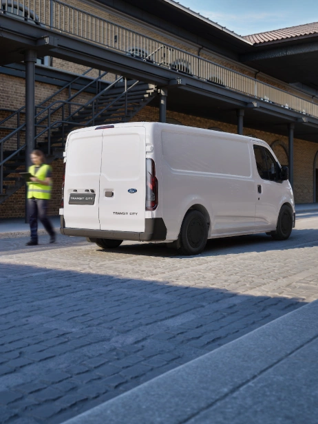 Rear exterior of white van