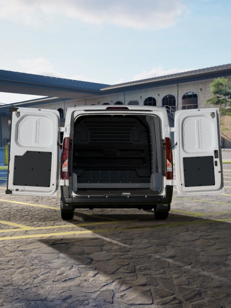 Open rear cargo doors view