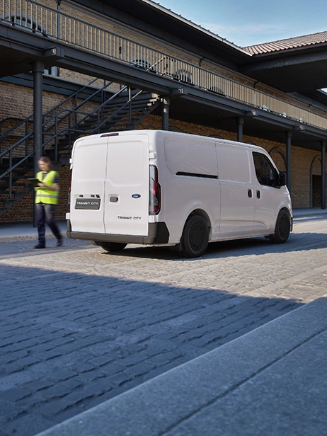 Rear exterior of white van