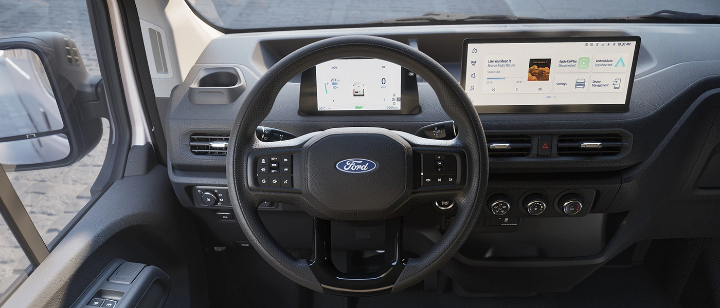 Full dashboard and steering wheel