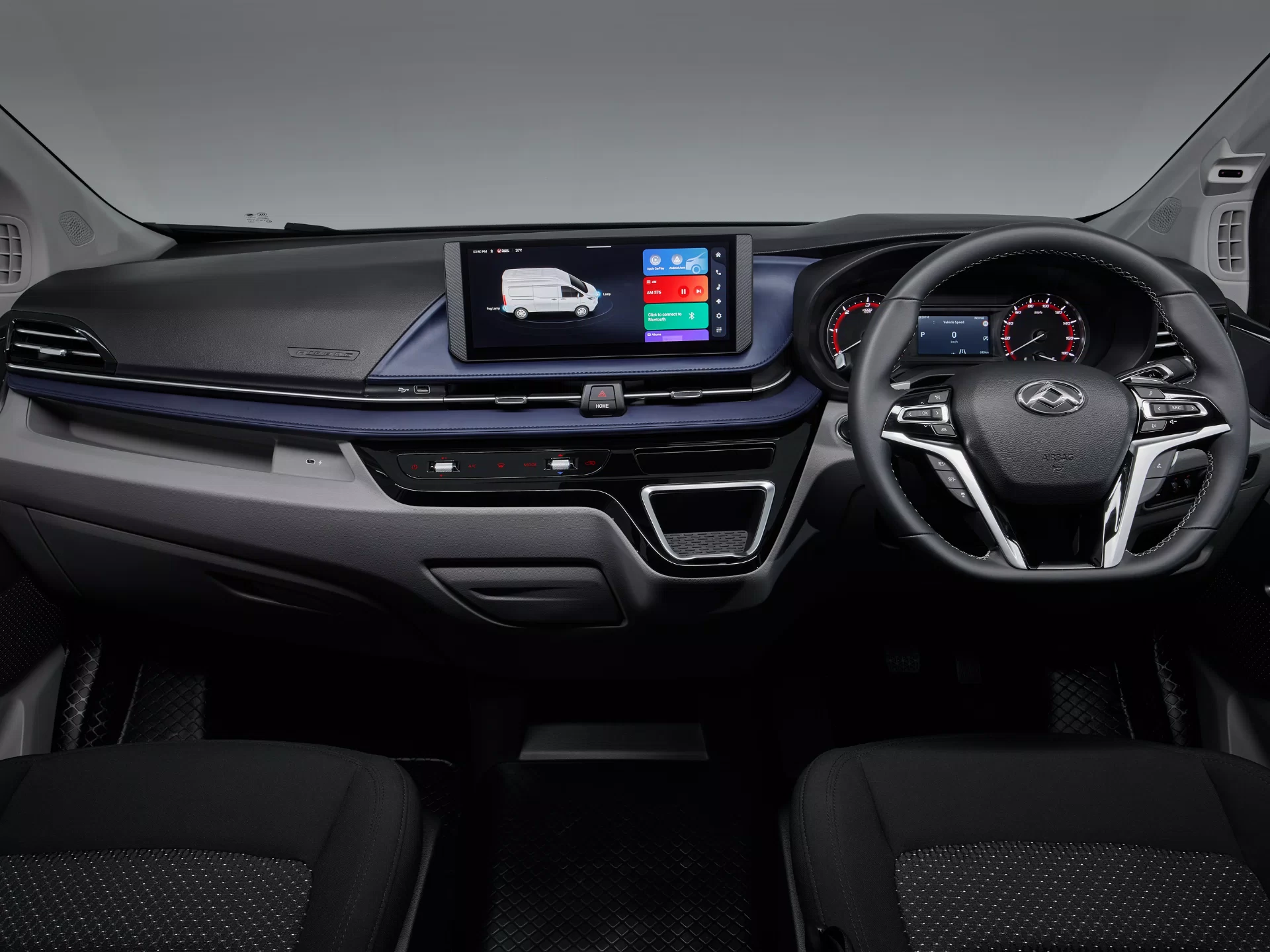 Showing the new interior of the LDV Deliver 7 Van