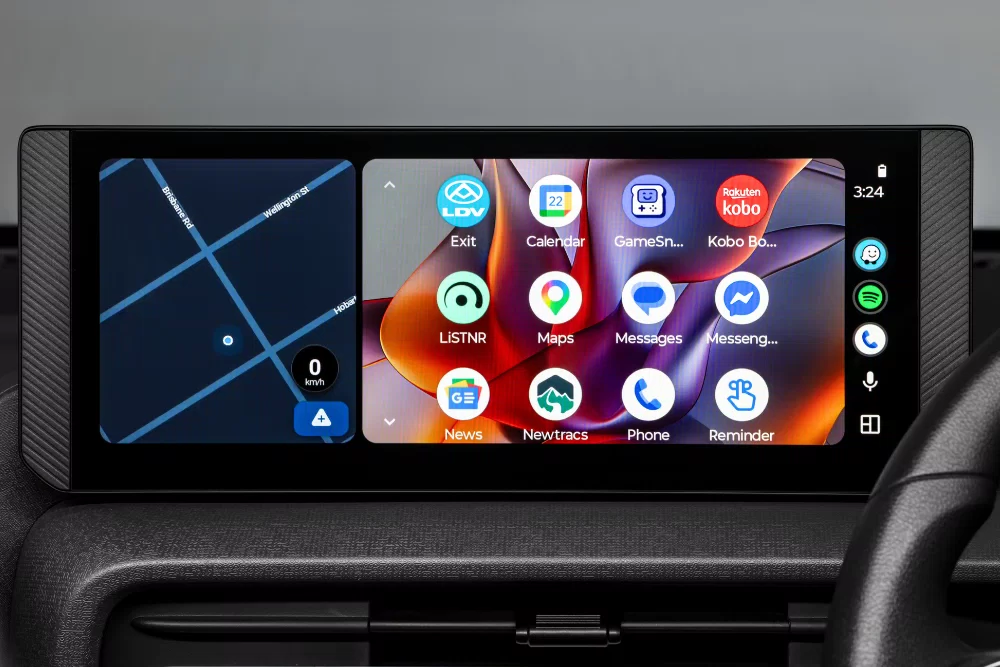 LDV eDeliver 5 12.3-inch infotainment touchscreen with Apple CarPlay and Android Auto