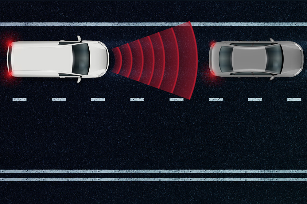 LDV eDeliver 5 Front Collision Warning system detecting pedestrians and vehicles
