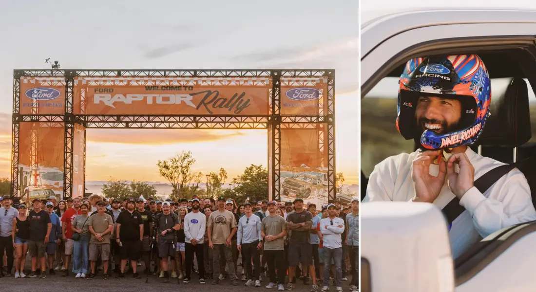 Daniel Riccardio with Ford Ralley Racing Team