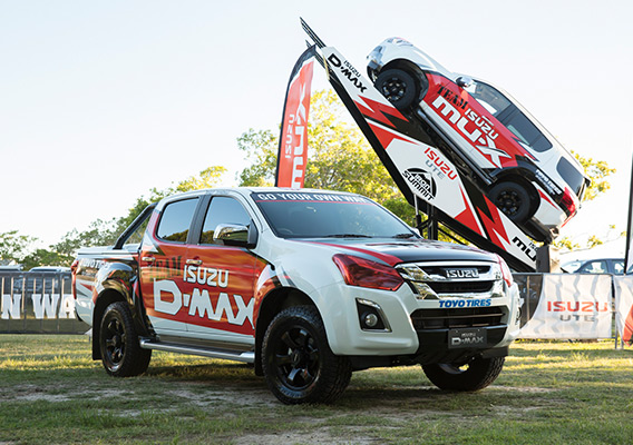 Team Isuzu D-MAX parked in showgrounds