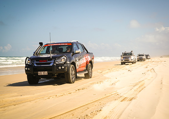 I-Venture Club D-MAX drives along beach
