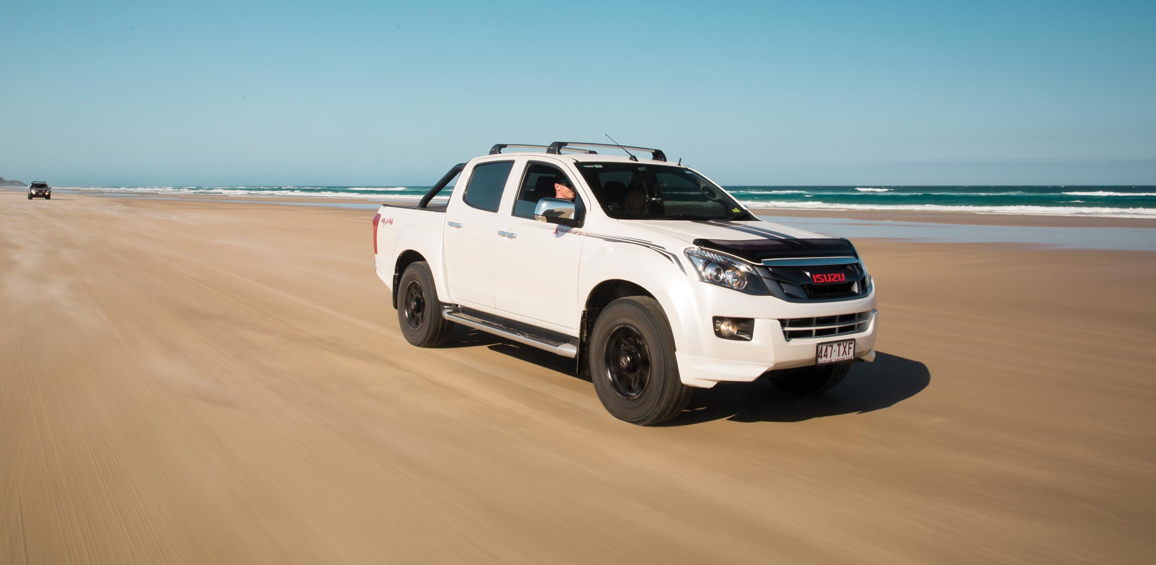 D-MAX drives along wide beach 