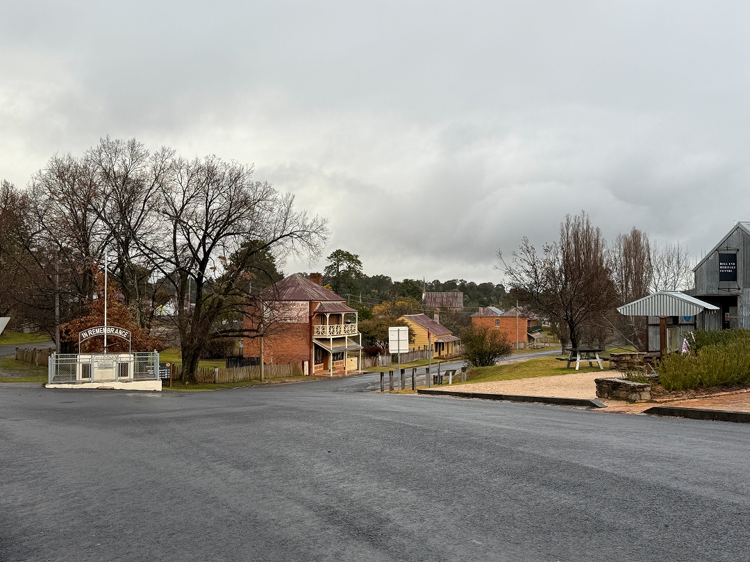 View from Beyers Ave, looking towards Clarke St on the right. Northey’s is the brick two-story building with a veranda
