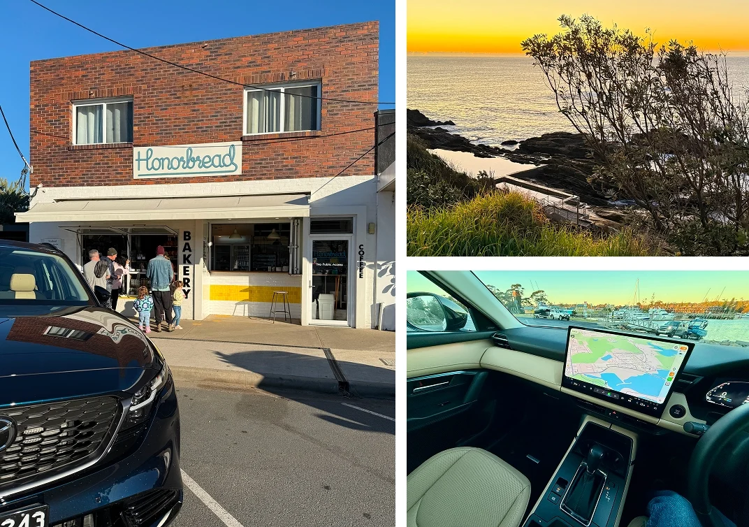 Honorbread bakery, sunrise at The Blue Pool, and early morning at Bermagui wharf, NSW South Coast