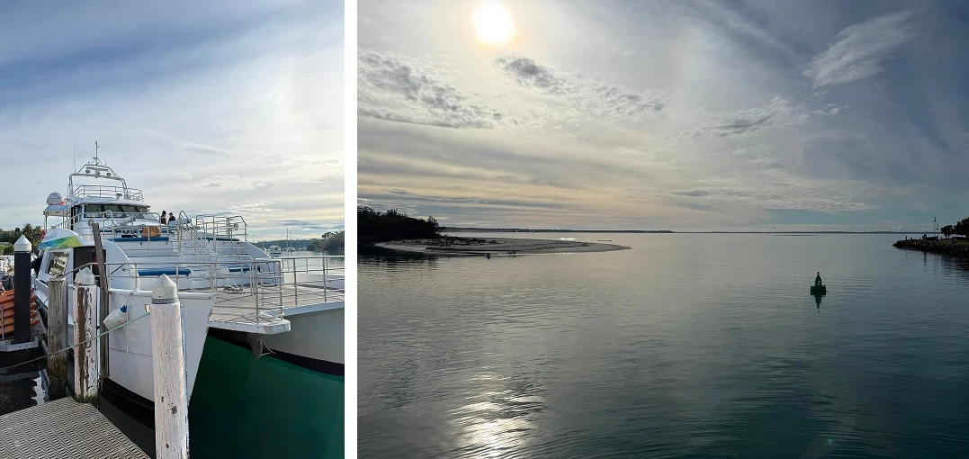 Departing Huskisson wharf for a whale watching cruise with Jervis Bay Wild, Jervis Bay NSW