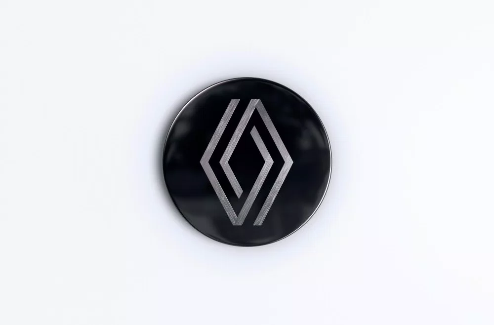 Ice black and brushed aluminium Renault centre cap