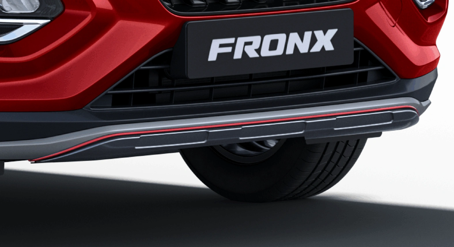 Fronx Front Underbody Spoiler - Grey + Red