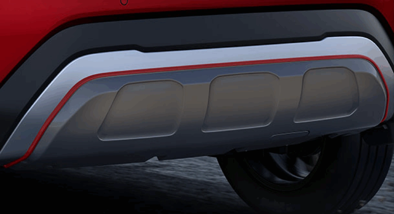 Fronx Rear Underbody Spoiler - Grey + Red