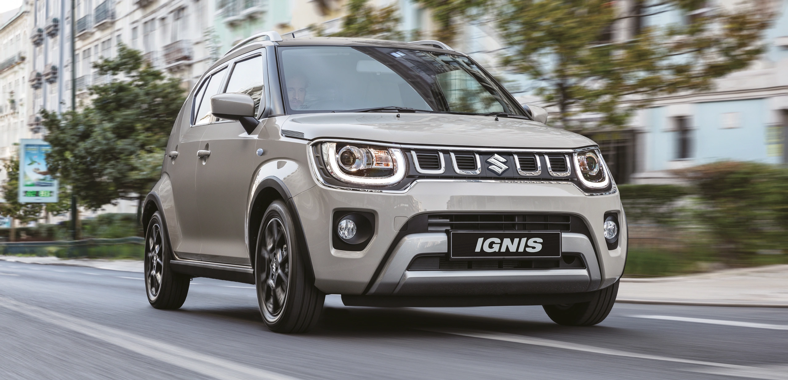 Beige Suzuki Ignis looks awesome on the road