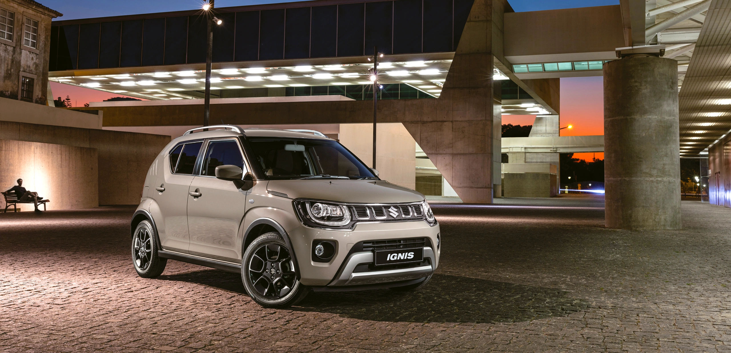 Beige Suzuki Ignis with black wheels is the ultimate urban vehicle