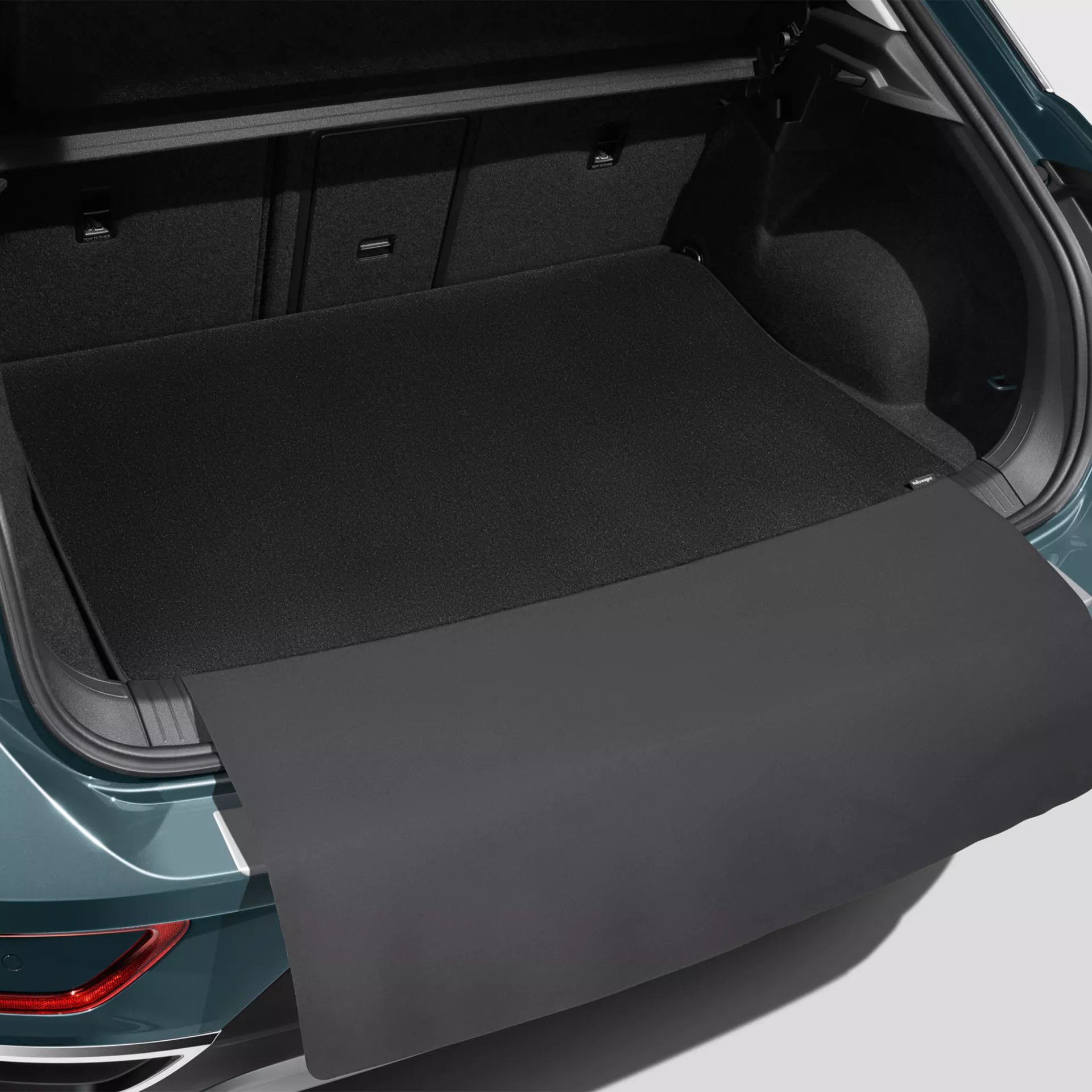 Reversible luggage compartment mat inside Teal Volkswagen T-Roc R