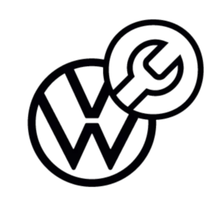 Service symbol with Volkswagen logo.